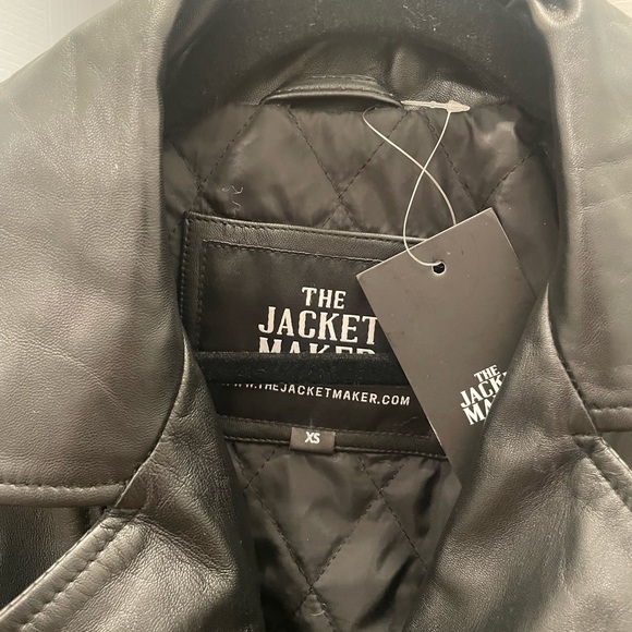 Black Handmade Real Leather Biker Jacket - Picture 4 of 9